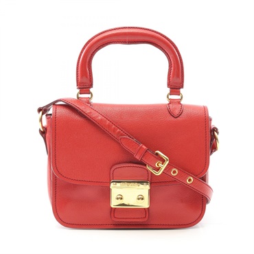 Miu Miu Madras Shoulder Bag crossbody RTC460 leather Red Used Women