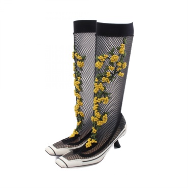 Christian Dior mesh boots Fabric Black Used Women #37