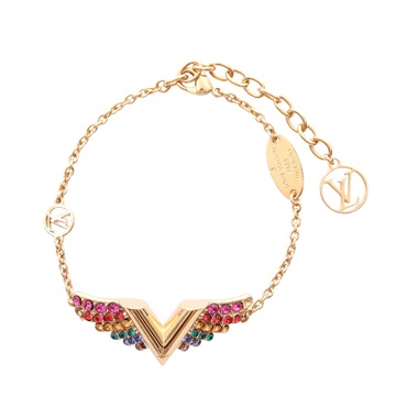 LOUIS VUITTON Essential V California Dream Bracelet M69580 GP Rhinestone used LV