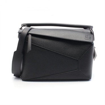 LOEWE Puzzle Edge Large Shoulder Handbag B510P00X05 leather Black NEW Women