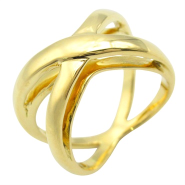 TIFFANY＆CO Infinity Double Cross Ring 18KYG Yellow Gold Used women US size 4.25