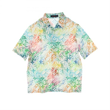 LOUIS VUITTON Pastel Monogram Shirt RM211M ZKJ HKS18W cotton green Used mens XL