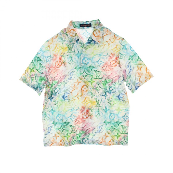 LOUIS VUITTON Pastel Monogram Shirt RM211M ZKJ HKS18W cotton green Used mens XL