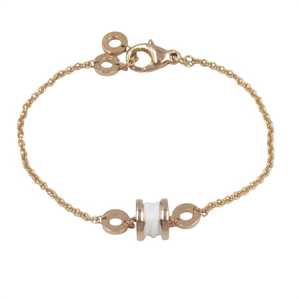 BVLGARI B-zero1 Bracelet 18KRG Pink Rose Gold White Ceramic Used Women