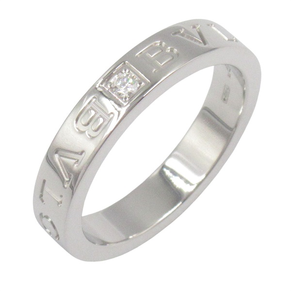 BVLGARI B-zero 1 Ring 1PD Diamond 18KWG White Gold Used women US size 8.25 #57