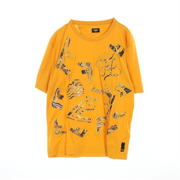 FENDI T-shirt short sleeve FY0936 AITX cotton Yellow Used mens #L