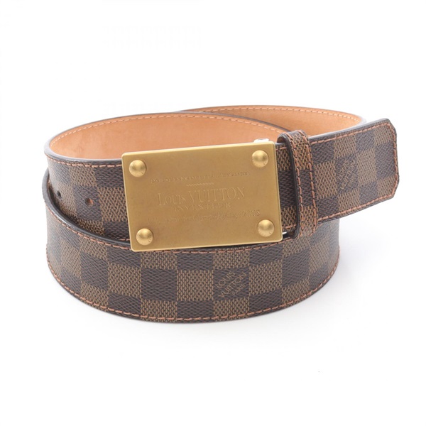 LOUIS VUITTON Ceinture Avantur belt Damier canvas PVC Brown Ebene Used mens GHW