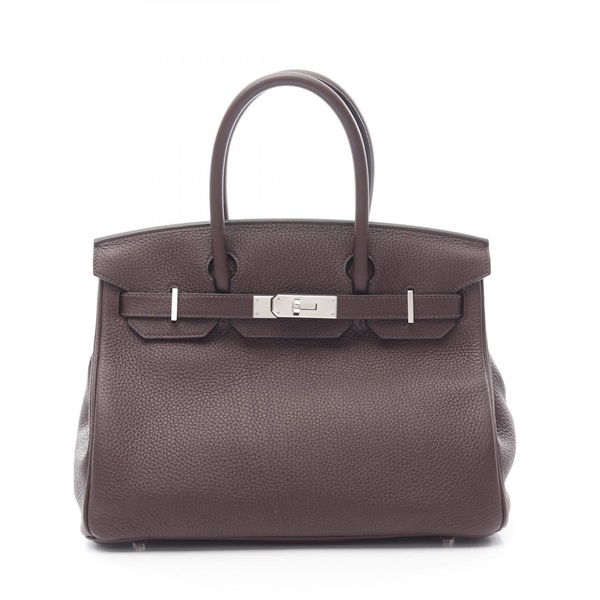 HERMES Birkin 30 Verso Handbag U Clemence leather Bordeaux Rouge sellier SHW