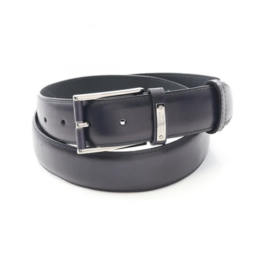 LOUIS VUITTON Belt M9894 leather Navy Used mens LV