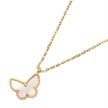 Van Cleef & Arpels Sweet Papillon Necklace 18KYG Gold Mother of pearl Used white