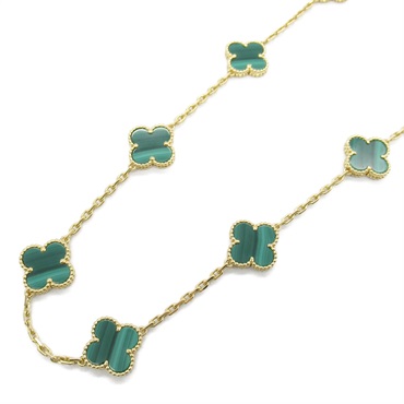 Van Cleef & Arpels Vintage Alhambra Necklace 10 motifs Malachite 18KYG Gold used