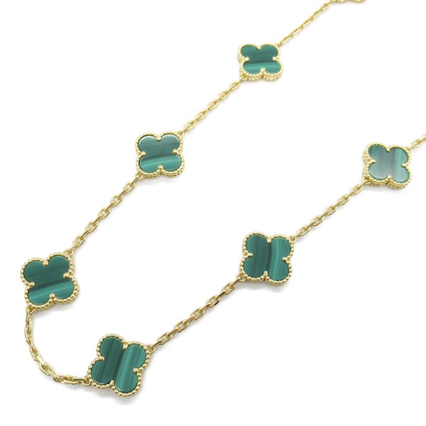 Van Cleef & Arpels Vintage Alhambra Necklace 10 motifs Malachite 18KYG Gold used