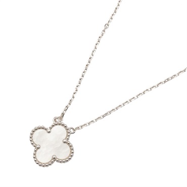 Van Cleef & Arpels Vintage Alhambra Necklace 18KWG Gold Mother of pearl Used