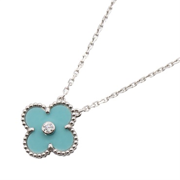 Van Cleef & Arpels Vintage Alhambra Diamond Necklace 18KWG White Gold Used