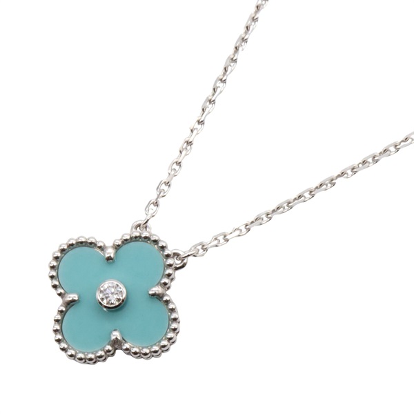 Van Cleef & Arpels Vintage Alhambra Diamond Necklace 18KWG White Gold Used