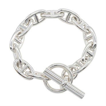 HERMES Chaine D'ancre GM Bracelet Bangle Silver 925 Used Women