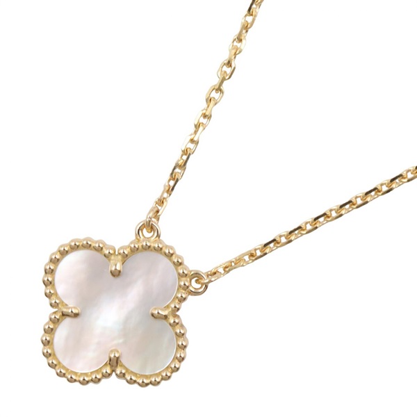 Van Cleef & Arpels Vintage Alhambra Necklace 18KYG Gold Mother of pearl Used
