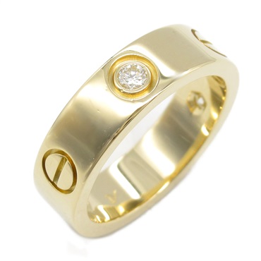 CARTIER Love Ring 3PD Diamond 18KYG Yellow Gold Used unisex US size 6.25 #53