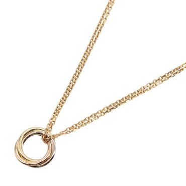 CARTIER Trinity Necklace pendant 18KYG 18KWG 18KRG Gold Used women 37-41㎝