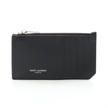 SAINT LAURENT Fragment Zip Pouch Coin Purse 609362BTY0N1000 Leather Black NEW