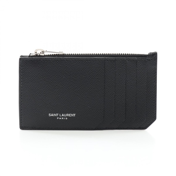SAINT LAURENT Fragment Zip Pouch Coin Purse 609362BTY0N1000 Leather Black NEW