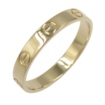 CARTIER Mini Love Ring 18KYG Yellow Gold Used unisex US size 9 #60