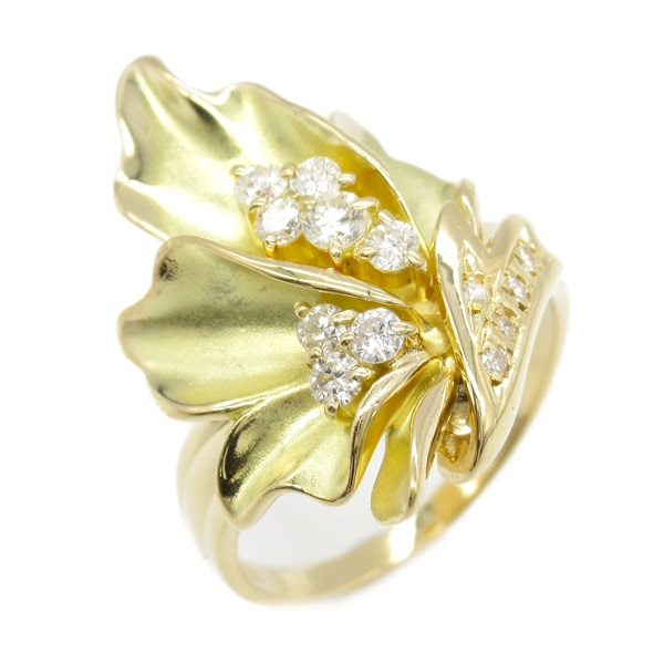 JEWELRY Diamond Ring 18KYG Yellow Gold Used Women US size 6.25