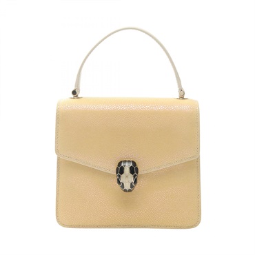 BVLGARI Serpenti Forever Handbag leather Yellow Used Women No strap