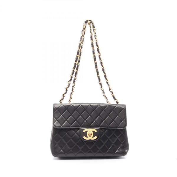 CHANEL Jumbo Matelasse 30 Shoulder Bag A04412 Lamb sheep leather Black Used GHW