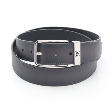LOUIS VUITTON Ceinture Pont Neuf belt M0094 leather Gray Used mens SHW