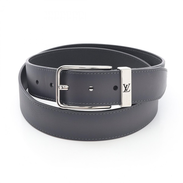 LOUIS VUITTON Ceinture Pont Neuf belt M0094 leather Gray Used mens SHW