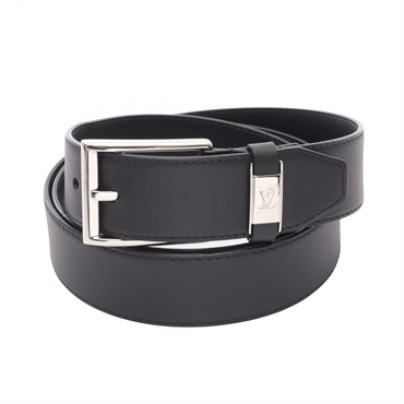 LOUIS VUITTON Ceinture Pont Neuf belt M0542 leather Black Used mens SHW LV