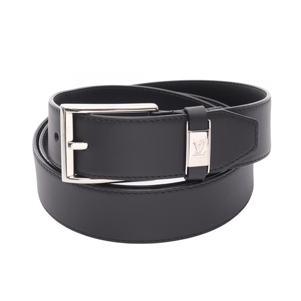 LOUIS VUITTON Ceinture Pont Neuf belt M0542 leather Black Used mens SHW LV