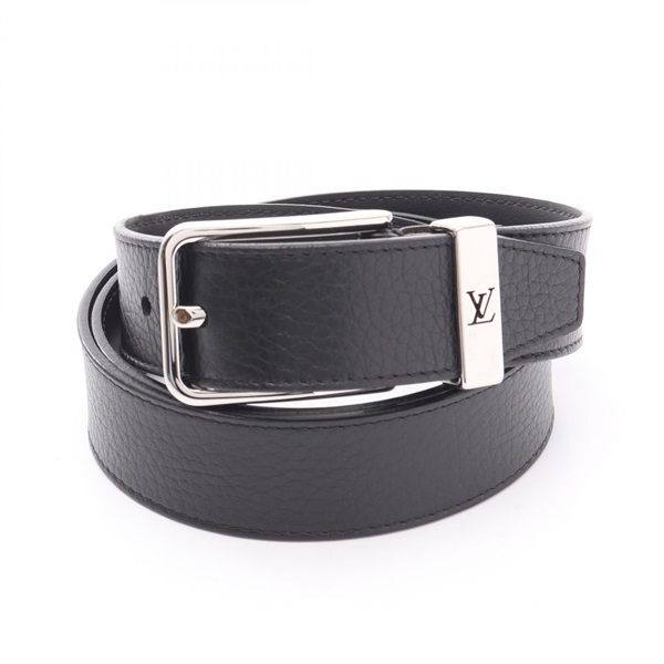 LOUIS VUITTON Ceinture Pont Neuf belt M6065 leather Black Used mens LV