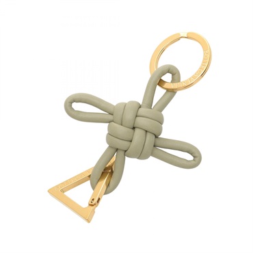 BOTTEGA VENETA Triangle key ring 619100V00502916 leather Khaki NEW Women GHW