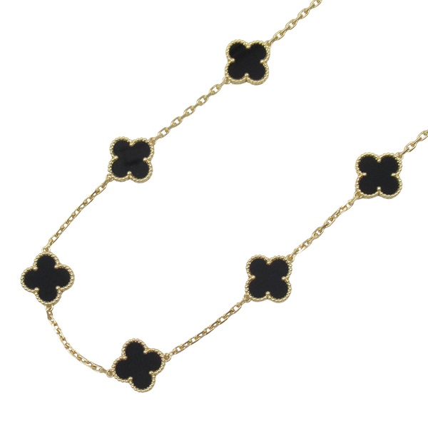 Van Cleef & Arpels Vintage Alhambra Necklace Onyx 18KYG Gold used women