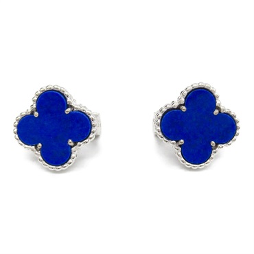Van Cleef & Arpels Vintage Alhambra Earring 18KWG Gold Lapis lazuli Used women
