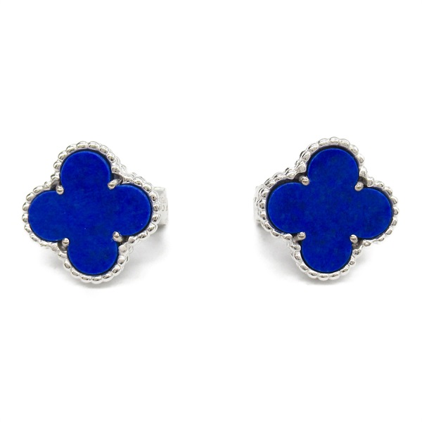 Van Cleef & Arpels Vintage Alhambra Earring 18KWG Gold Lapis lazuli Used women