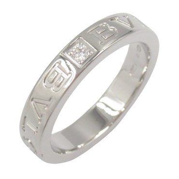 BVLGARI B-zero1 Ring 1P Diamond 18KWG White Gold Used women US size 6.5 #53