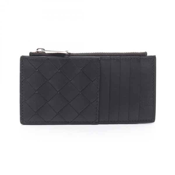 BOTTEGA VENETA Intrecciato zipper Card Case 591379VCPQ38803 leather Black NEW