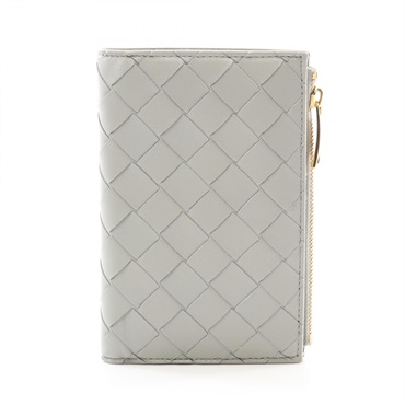 BOTTEGA VENETA Intrecciato Bi-fold wallet zip purse 749940VCPP21556 leather Gray