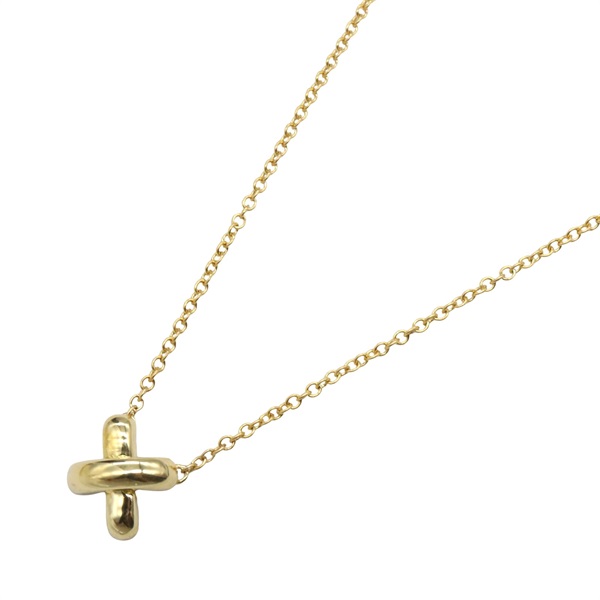 TIFFANY＆CO Cross Stitch Necklace Pendant 18KYG Yellow Gold Used women