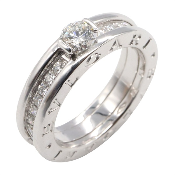BVLGARI B-zero1 Solitaire Diamond Ring 18KWG White Gold Used US size 5 #49 women