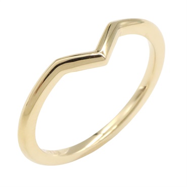 TIFFANY＆CO V band Ring 18KYG Yellow Gold Used women US size 3.5