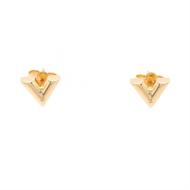 LOUIS VUITTON Studs Essential V Pierced earrings Gold Plated Used women