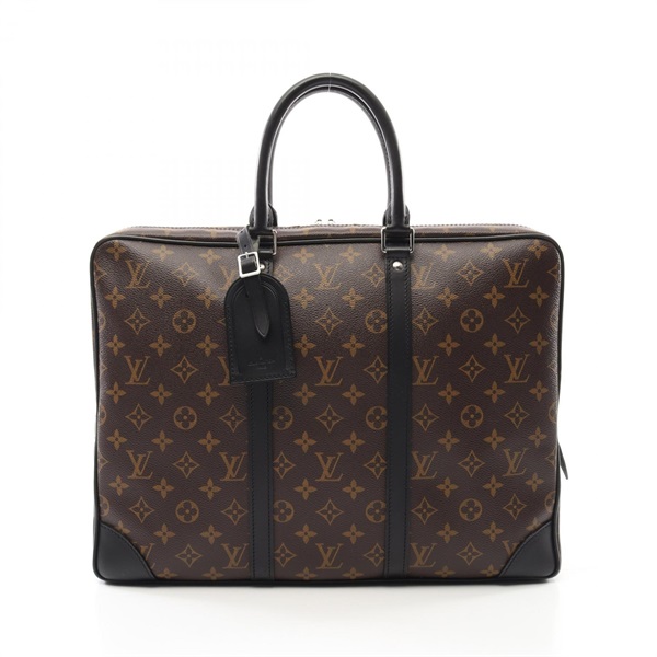 LOUIS VUITTON Porte Document Voyage Business bag M40225 Monogram macassar used