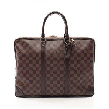LOUIS VUITTON Porte Document Voyage Business bag N41124 Damier Ebene Used mens