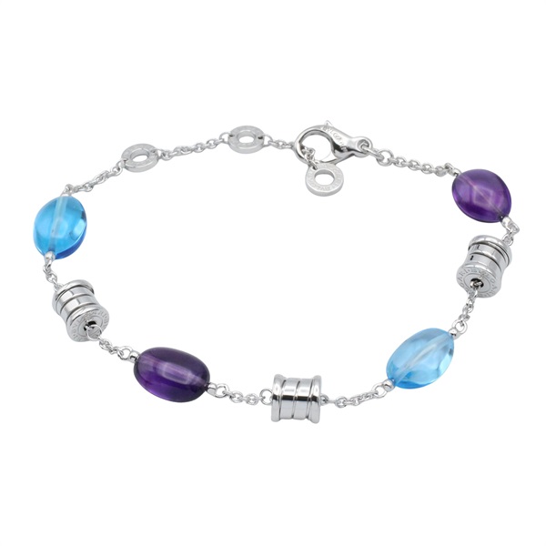 BVLGARI B-zero1 Element Bracelet 343195 18KWG Gold Amethyst Blue Topaz used