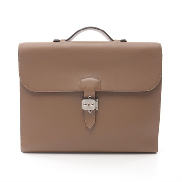 HERMES Sac A depeche Lite 1-37 Business bag D H074409CB18 Evercolor Tabac camel