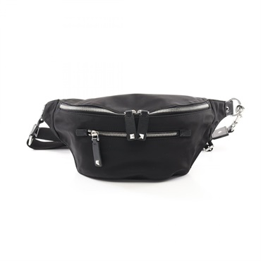 Valentino Rock studs Waist bum belt bag Nylon leather Black Used